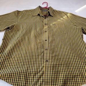 Arrow mens long-sleeved shirt rn36543 size extra large plaid yellow/black